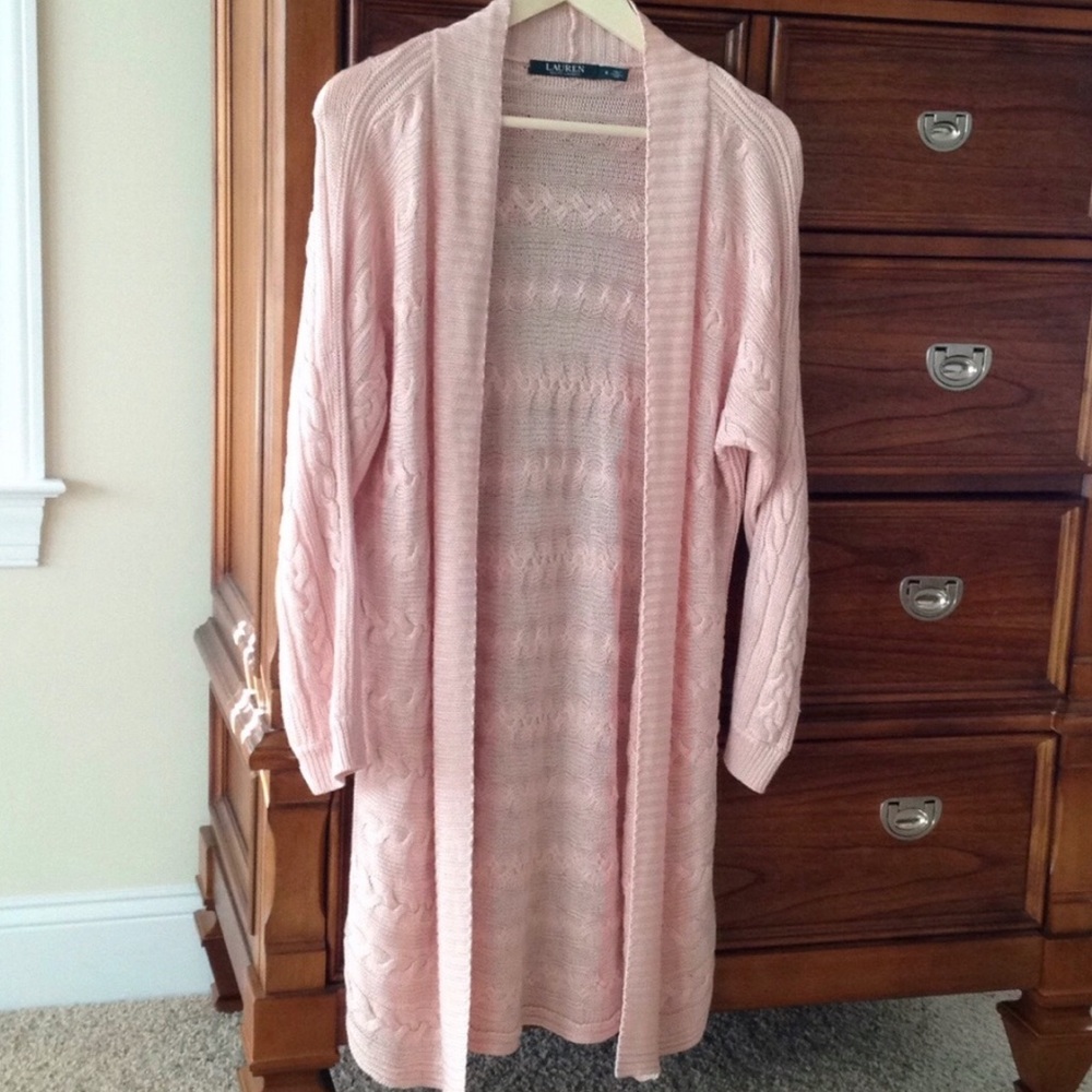 Ralph Lauren Long Pale Pink Cardigan